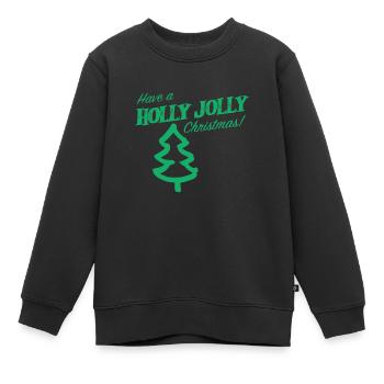 Have a Holly jolly christmas - Kinder Premium Organic Sweatshirt - Schwarz - Vorne - AI Model Kid Female (0cm)