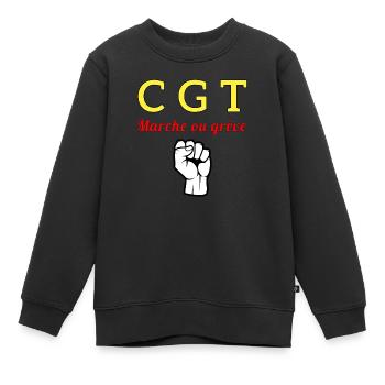 Cgt - Sweat Premium enfant bio - noir - Devant - AI Model Kid Female (0cm)