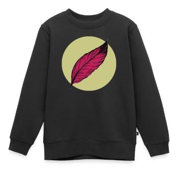 Minimal Feder Sommer trendige Farben - Kinder Premium Organic Sweatshirt - Schwarz - Vorne - AI Model Kid Female (0cm)