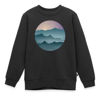 Bewaldete Berge - Kinder Premium Organic Sweatshirt - Schwarz - Vorne - AI Model Kid Female (0cm)