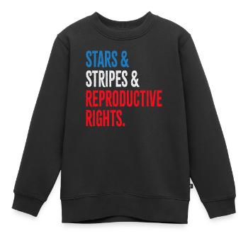 Stars & Stripes & Reproductive Rights - Kinder Premium Organic Sweatshirt - Schwarz - Vorne - AI Model Kid Female (0cm)