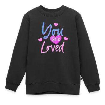 Sie sind geliebt Geliebte originelle Geschenkidee - Kinder Premium Organic Sweatshirt - Schwarz - Vorne - AI Model Kid Female (0cm)