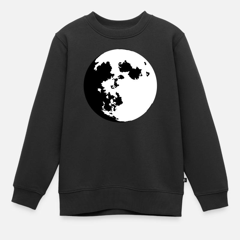 Lune (couleur personnalisable) - Sweat Premium enfant bio - noir