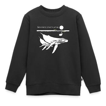 Cooler Buckelwal Surfer Street Art Design Einfach - Kinder Premium Organic Sweatshirt - Schwarz - Vorne - AI Model Kid Female (0cm)