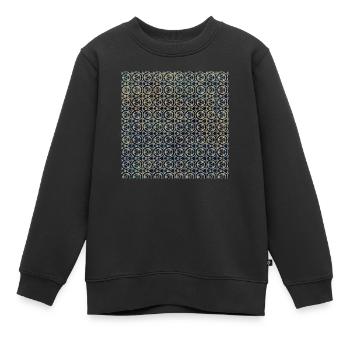 Motif textile Gold Tie Dye - Sweat Premium enfant bio - noir - Devant - AI Model Kid Female (0cm)