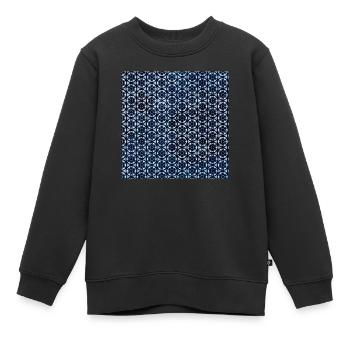 Motif textile Silver Dark Blue Tie Dye - Sweat Premium enfant bio - noir - Devant - AI Model Kid Female (0cm)