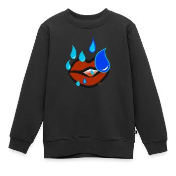 Lèvres à la recherche de larmes v12 00 - Sweat Premium enfant bio - noir - Devant - AI Model Kid Female (0cm)