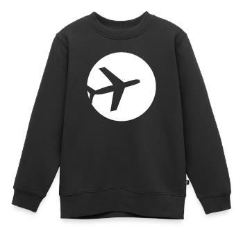 Avion en cercle - Sweat Premium enfant bio - noir - Devant - AI Model Kid Female (0cm)