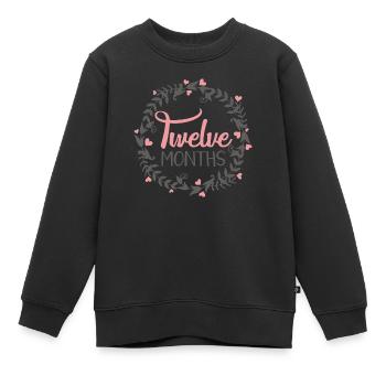 DOUZE MOIS JALONS CŒUR - Sweat Premium enfant bio - noir - Devant - AI Model Kid Female (0cm)