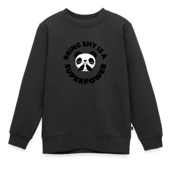 Being shy is a super power - Kids Premium Organic Sweatshirt - black - Front - AI Model Kid Female (0cm)