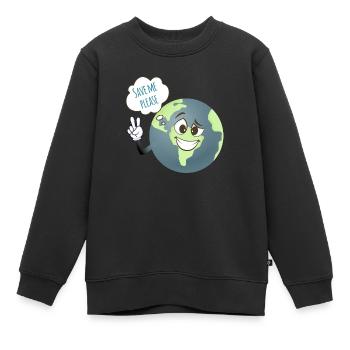 Rette mich bitte. Wir haben nur eine Erde. - Kinder Premium Organic Sweatshirt - Schwarz - Vorne - AI Model Kid Female (0cm)
