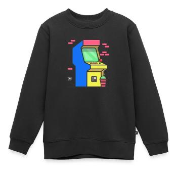 Arcade - Kinder Premium Organic Sweatshirt - Schwarz - Vorne - AI Model Kid Female (0cm)