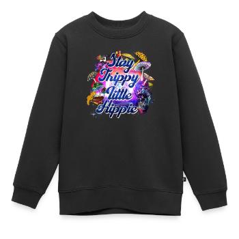 Stay Thippy little Hippie - Kinder Premium Organic Sweatshirt - Schwarz - Vorne - AI Model Kid Female (0cm)