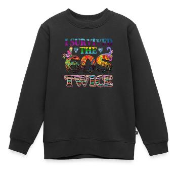 I survived 60's twice Hippie Design - Kinder Premium Organic Sweatshirt - Schwarz - Vorne - AI Model Kid Female (0cm)