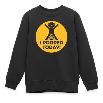 I pooped today Zitat - Kinder Premium Organic Sweatshirt - Schwarz - Vorne - AI Model Kid Female (0cm)