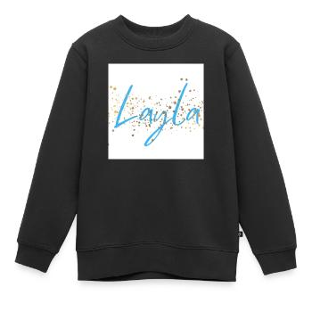 Layla - Kinder Premium Organic Sweatshirt - Schwarz - Vorne - AI Model Kid Female (0cm)