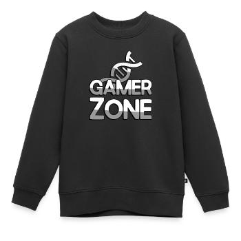 GAMER ZONE + DNA - Gaming - Kinder Premium Organic Sweatshirt - Schwarz - Vorne - AI Model Kid Female (0cm)