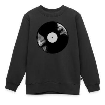 Conception de musique de disque vinyle - Sweat Premium enfant bio - noir - Devant - AI Model Kid Female (0cm)