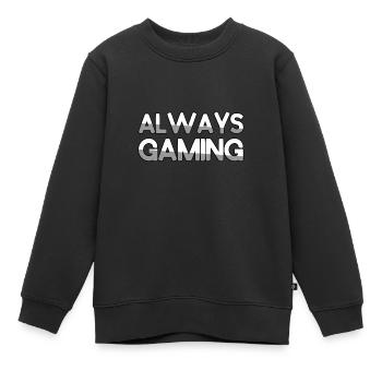 ALWAYS GAMING - Gaming - Kinder Premium Organic Sweatshirt - Schwarz - Vorne - AI Model Kid Female (0cm)