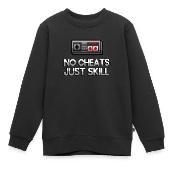 NO CHEATS JUST SKILL + NES Controller - Gaming - Kids Premium Organic Sweatshirt - black - Front - AI Model Kid Female (0cm)