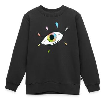 ICÔNE DE LA FOLIE - Sweat Premium enfant bio - noir - Devant - AI Model Kid Female (0cm)