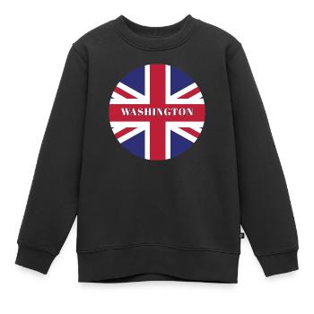 Washington - Sweat Premium enfant bio - noir - Devant - AI Model Kid Female (0cm)