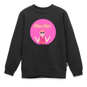 Girls are the boss - Kids Premium Organic Sweatshirt - black - Front - AI Model Kid Female (0cm)