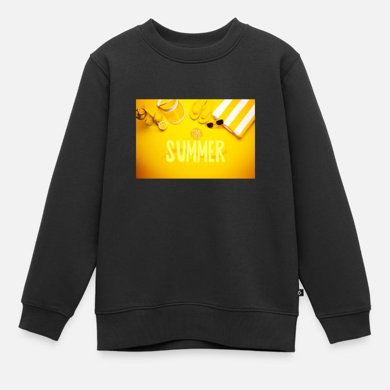 Sommerzeit - Kinder Premium Organic Sweatshirt - Schwarz
