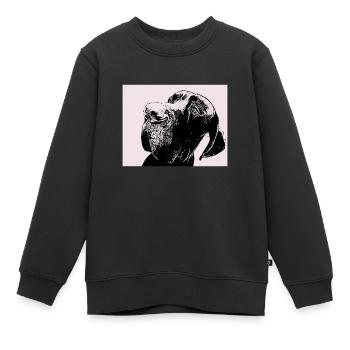 Great Dane - Kids Premium Organic Sweatshirt - black - Front - AI Model Kid Female (0cm)