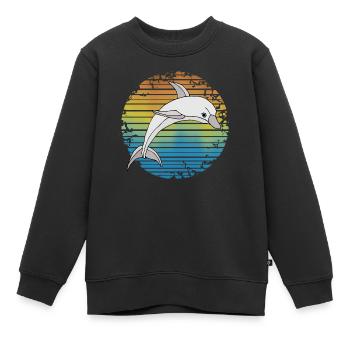 Delfin - Kinder Premium Organic Sweatshirt - Schwarz - Vorne - AI Model Kid Female (0cm)