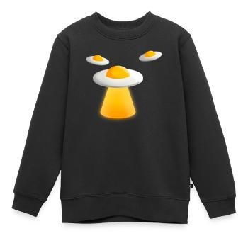 Œuf au plat non identifié - Sweat Premium enfant bio - noir - Devant - AI Model Kid Female (0cm)