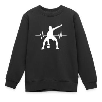 GYM TRAINING - Kinder Premium Organic Sweatshirt - Schwarz - Vorne - AI Model Kid Female (0cm)