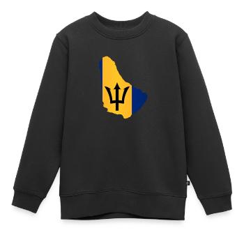 Barbados Inseln in Silhouette mit Flagge - Kinder Premium Organic Sweatshirt - Schwarz - Vorne - AI Model Kid Female (0cm)