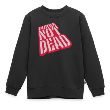 punks pas mort citation - Sweat Premium enfant bio - noir - Devant - AI Model Kid Female (0cm)