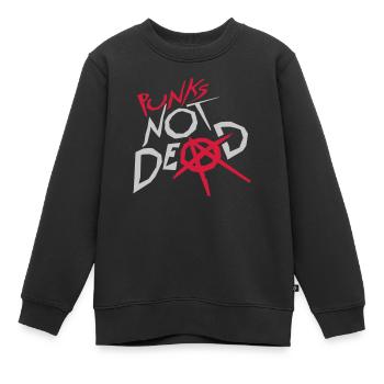 punks pas mort citation - Sweat Premium enfant bio - noir - Devant - AI Model Kid Female (0cm)