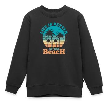 Lifes is better at the beach - Sweat Premium enfant bio - noir - Devant - AI Model Kid Female (0cm)