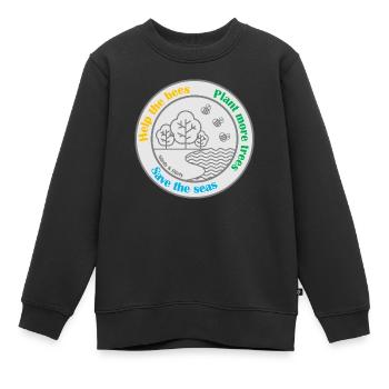 Rette die Welt - Kinder Premium Organic Sweatshirt - Schwarz - Vorne - AI Model Kid Female (0cm)