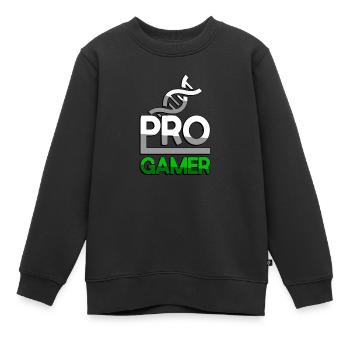 PRO GAMER (Grün) + DNA - Gaming - Kinder Premium Organic Sweatshirt - Schwarz - Vorne - AI Model Kid Female (0cm)