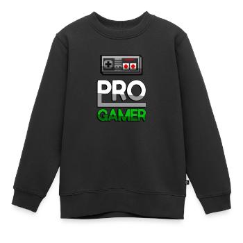PRO GAMER (Grün) + NES Controller - Gaming - Kinder Premium Organic Sweatshirt - Schwarz - Vorne - AI Model Kid Female (0cm)