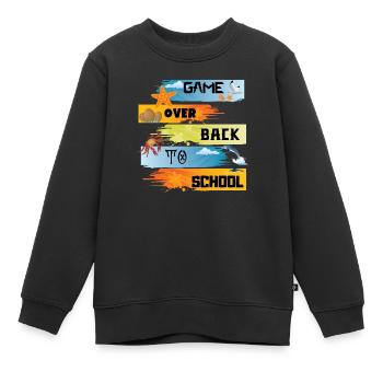 Spiel vorbei zurück zur Schule - Kinder Premium Organic Sweatshirt - Schwarz - Vorne - AI Model Kid Female (0cm)