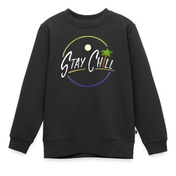 Stay Chill - Sweat Premium enfant bio - noir - Devant - AI Model Kid Female (0cm)