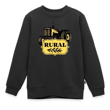Je suis RURAL - Humour Tracteur Agriculteur - Sweat Premium enfant bio - noir - Devant - AI Model Kid Female (0cm)