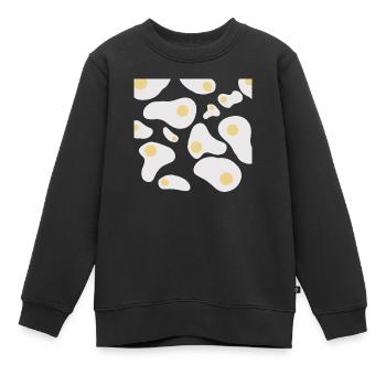 Œufs au plat - Sweat Premium enfant bio - noir - Devant - AI Model Kid Female (0cm)