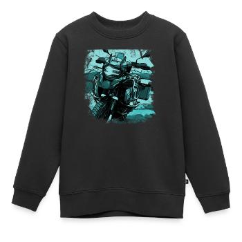 Motorrad GS black türkis - Kinder Premium Organic Sweatshirt - Schwarz - Vorne - AI Model Kid Female (0cm)
