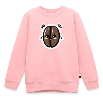 Grain de café Kawaii - Sweat Premium enfant bio - rose - Devant - AI Model Kid Female (0cm)