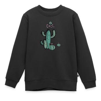 Kakteen - Kinder Premium Organic Sweatshirt - Schwarz - Vorne - AI Model Kid Female (0cm)