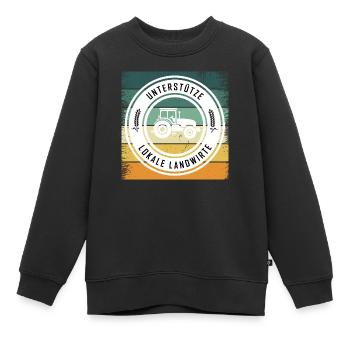 Lokale Landwirt Unterstützung Vintage - Kinder Premium Organic Sweatshirt - Schwarz - Vorne - AI Model Kid Female (0cm)