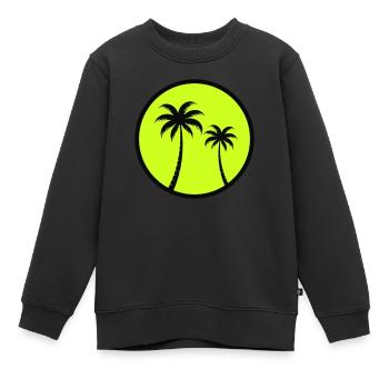 Palmiers - Sweat Premium enfant bio - noir - Devant - AI Model Kid Female (0cm)