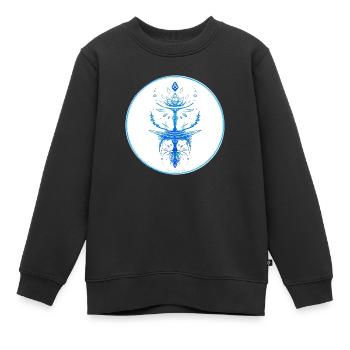 Mystique Collection ~ hellblau ~ n°3 - Kinder Premium Organic Sweatshirt - Schwarz - Vorne - AI Model Kid Female (0cm)