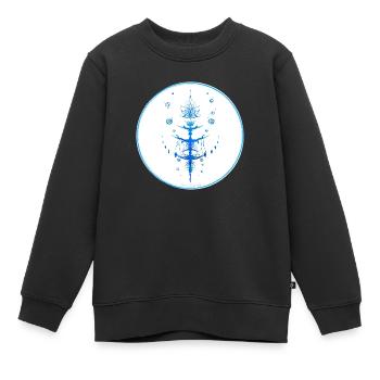 Mystique Collection ~ hellblau ~ n°9 - Kinder Premium Organic Sweatshirt - Schwarz - Vorne - AI Model Kid Female (0cm)